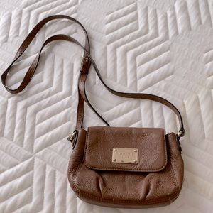 Michael Kors brown leather crossbody bag